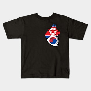 North and South Korea flag heart Kids T-Shirt